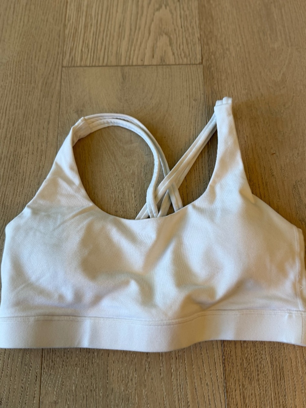 Fit Couture Collection White Strappy Back Sports Bra Size Medium
